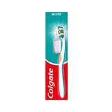 COLGATE Cepillo dental 360º medio+capuchón, para una boca sana y limpia, elimina manchas y placa 