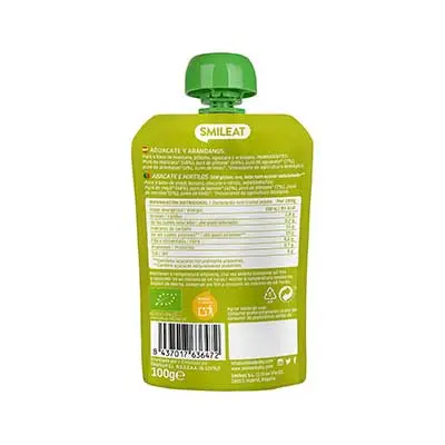 SMILEAT Eco pouch aguacate arandano 100 gr 