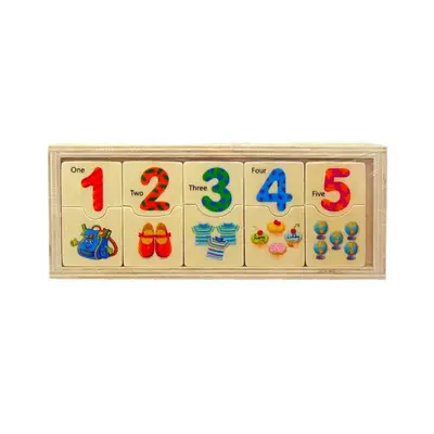 MARCOS TOYS Puzzle de madera didáctico contar 10 piezas 9x22 cm 