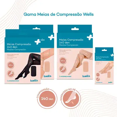 WELLS Medias compresion ad 140 den m beige 