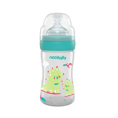 NEOBABY Biberon pp silicona 150 ml dino verde. 