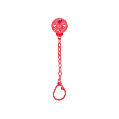 NEOBABY Clip chupete con correa rosa. 