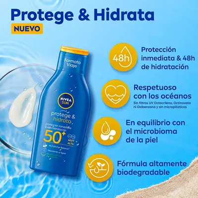 NIVEA Estuche festivalero desodorante for wom roll on invisible black-white 50 ml + liposan protect-labial mora + nivea sun locion protege e hidrata spf 50+ 100 ml + agua micelar m 