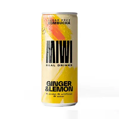 MIWI Kombucha ginger lem lata 250 ml 