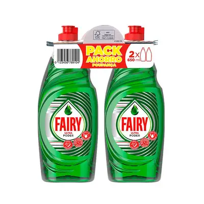 FAIRY Lavavajillas mano ultra poder 2x650 ml 