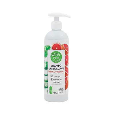 HAPPY BIO Champu extra suave pomelo aloe 450 ml 