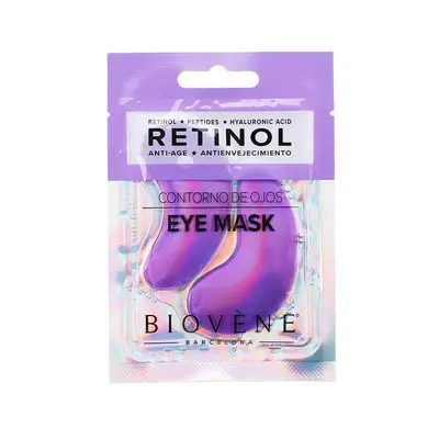 BIOVENE Mascarilla retinol de contorno de ojos antienvejecimiento con peptidos y acido hialuronico 8 gr 