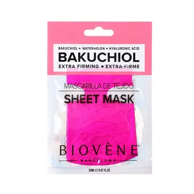 BIOVENE Mascarilla de tejido facial con bakuchiol extra firmeza con sandia y acido hialuronico 20 ml 