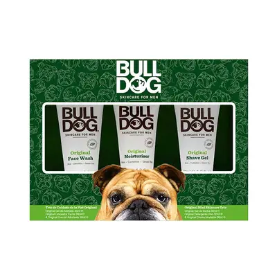 BULLDOG Estuche original trio mini gel de afeitado 30 ml + limpiador facial 30 ml + crema hidrantante facial 30 ml 