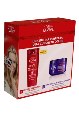 ELVIVE Estuche champu color vive 250 ml + mascarilla violeta 250 ml 