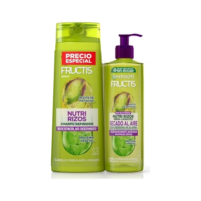 FRUCTIS Estuche champu hidrarizos 360 ml + tratamiento nutritivo rizos 400 ml 