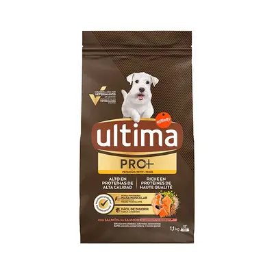 ULTIMA Pienso de salmon para perros mini adulto 1,1 kg 