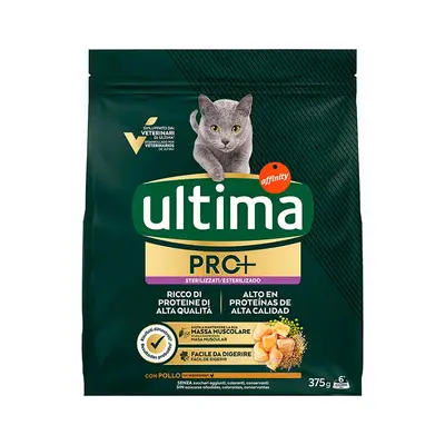 ULTIMA Pienso de pollo para gatos esterilizados cat pro+ 375 gramos 