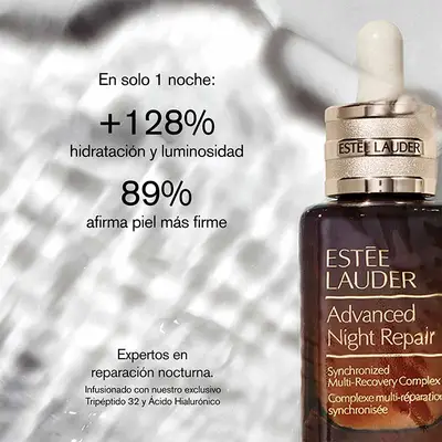 ESTEE LAUDER Estuche advance night repair <br> mascara turbo lash 3ml  <br> revitalizing supreme night 15 ml <br> + neceser amarillo 