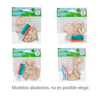 EDCO Juguete figura animal 5 piezas + 3 rotuladores surtido 