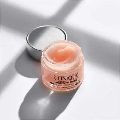 CLINIQUE Estuche moisture surge crema <br> 100h 50 ml + <br> moisture surge mascarilla 30 ml <br> + all about eyes 5ml 