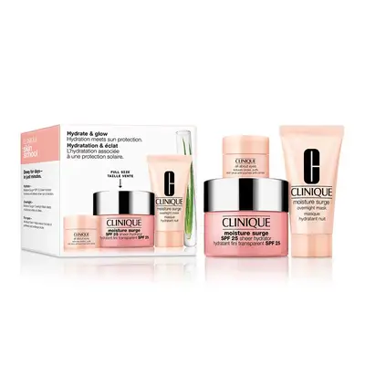 CLINIQUE Estuche moisture source <br> crema spf 50 ml + <br> moisture surge mask 30ml <br>+ all about eyes 5 ml 