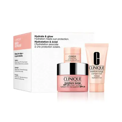 CLINIQUE Estuche moisture source <br> crema spf 50 ml + <br> moisture surge mask 30ml <br>+ all about eyes 5 ml 