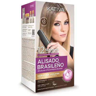 KATIVA Kit alisado brasileño para cabellos rubios 