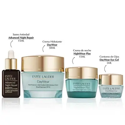 ESTEE LAUDER Estuche daywear crema 50ml <br> + nightwear plus 15 ml <br> + anr 15 ml <br> + daywear eye 5ml <br> 