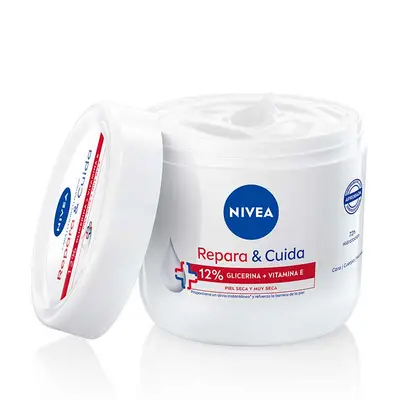 NIVEA Reapara & cuida crema corporal en tarro de glicerina y vitamina e 400 ml 