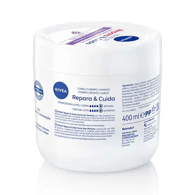 NIVEA Reapara & cuida crema corporal en tarro de glicerina y pantenol 400 ml 