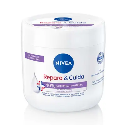 NIVEA Reapara & cuida crema corporal en tarro de glicerina y pantenol 400 ml 