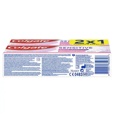 COLGATE Dentifrico alivio inmediato encias 2x75 ml 