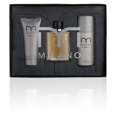 MILANO Set esencia set 100 ml vaporizador + after shave 100 ml + gel de ducha 100 ml 