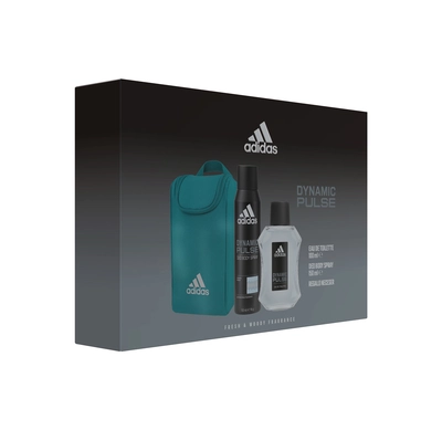 ADIDAS Set dynamic pulse 3 piezas eau de toilette 100 ml vaporizador + body spray 150 ml + bolsa 