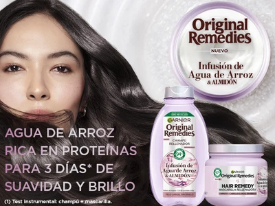 GARNIER Champú agua de arroz 300 ml 