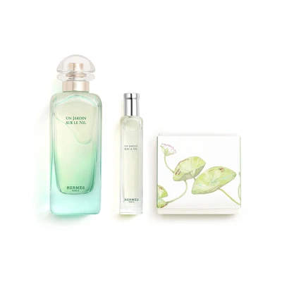 HERMES Estuche jardin sur le nil <br> eau de toilette <br> 100 ml vaporizador + shower gel <br> 40 ml + 15 ml vaporizador 