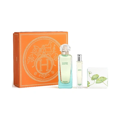 HERMES Estuche jardin sur le nil <br> eau de toilette <br> 100 ml vaporizador + shower gel <br> 40 ml + 15 ml vaporizador 