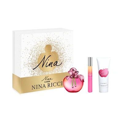 NINA RICCI Estuche illusion <br> eau de parfum <br> 80 ml vaporizador + loción corporal <br> 75 ml + rollon <br> 10 ml 