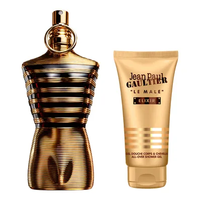 JEAN PAUL GAULTIER Estuche le male <br> elixir parfum <br> 125 ml vaporizador + gel de baño <br> all over <br> 75 ml 