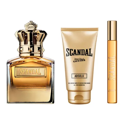 JEAN PAUL GAULTIER Estuche scandal absolu <br> parfum for him <br> 100 ml vaporizador + gel de baño <br> 75 ml + 10 ml vaporizador 