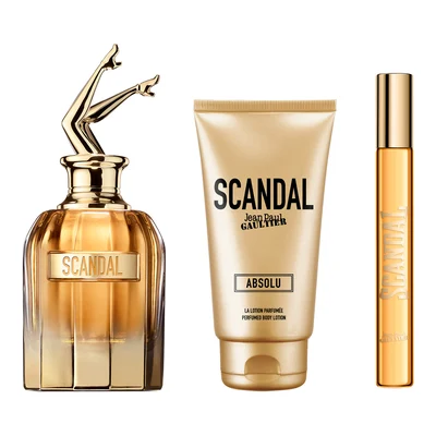 JEAN PAUL GAULTIER Estuche scandal absolu <br> parfum for her <br> 80 ml vaporizador + locion corporal <br> 75 ml + 10 ml vaporizador 