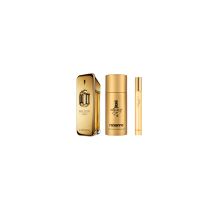 Rabanne Estuche million gold <br> eau de parfum intense <br> 100 ml vaporizador + 1 million desodorante <br> 150 ml + 10 ml vaporizador 