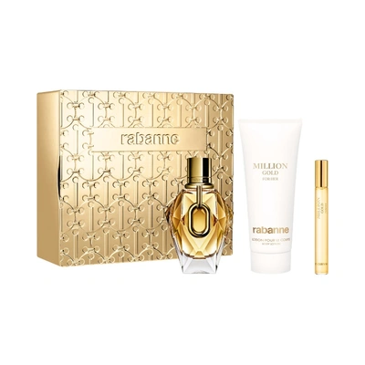 Rabanne Estuche 1 million gold for her <br> eau de parfum <br> 90 ml vaporizador recargable + locion corporal <br> 100 ml + 10 ml vaporizador 