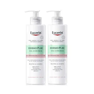 EUCERIN Dermopure gel limpiador lote de 2x400 ml 