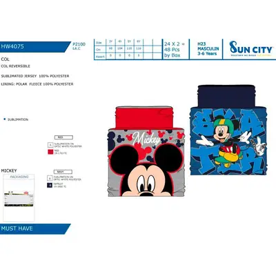 SUN CITY Braga cuello polar mickey surtido 