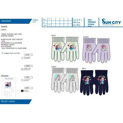 SUN CITY Guantes frozen surtido 