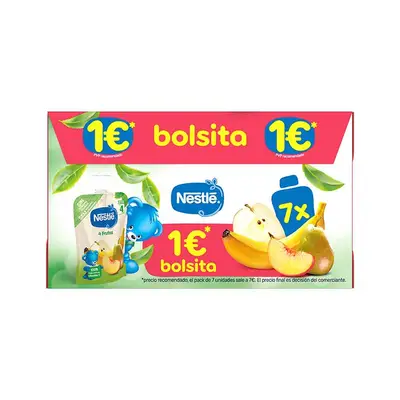 NESTLE Pouche 4 frutas multipack 7x90 gramos 