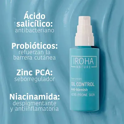 IROHA NATURE Crema facial oil control 50 ml. 