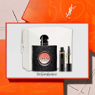 YVES SAINT LAURENT Estuche <br> black opium <br> eau de parfum <br> 50 ml vaporizador + <br> minilc <br> + pouch 