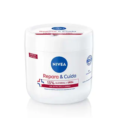 NIVEA Set repara y cuida crema de manos reparadora 100 ml + liposan repara y cuida 4,8 gr + tarro crema urea repara y cuida 400 ml + gel de ducha repara y cuida 250 ml 