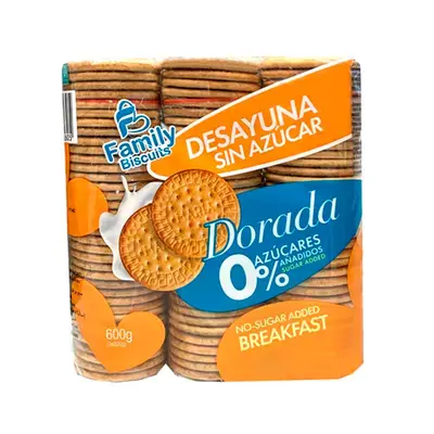 FAMILY BISCUITS Galleta dorada sin azucar 600 gramos 