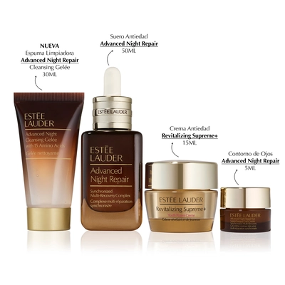 ESTEE LAUDER Estuche advance <br> night repair 50 ml <br> + limpiador 30 ml <br> + supreme crema 15ml <br> + contorno ojos 5ml <br> 