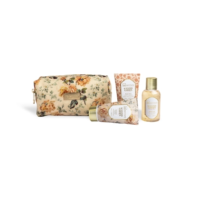 IDC Set baño scented garden gel de ducha 100ml + locion corporal 70 ml + champú 70ml + bolsa de cosmeticos 