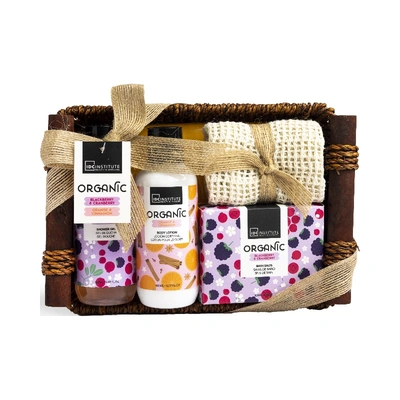 IDC Set de baño pack organic 4 piezas gel de ducha 150ml + locion corporal 150ml + sales de baño 100gr + toalla de sisal 